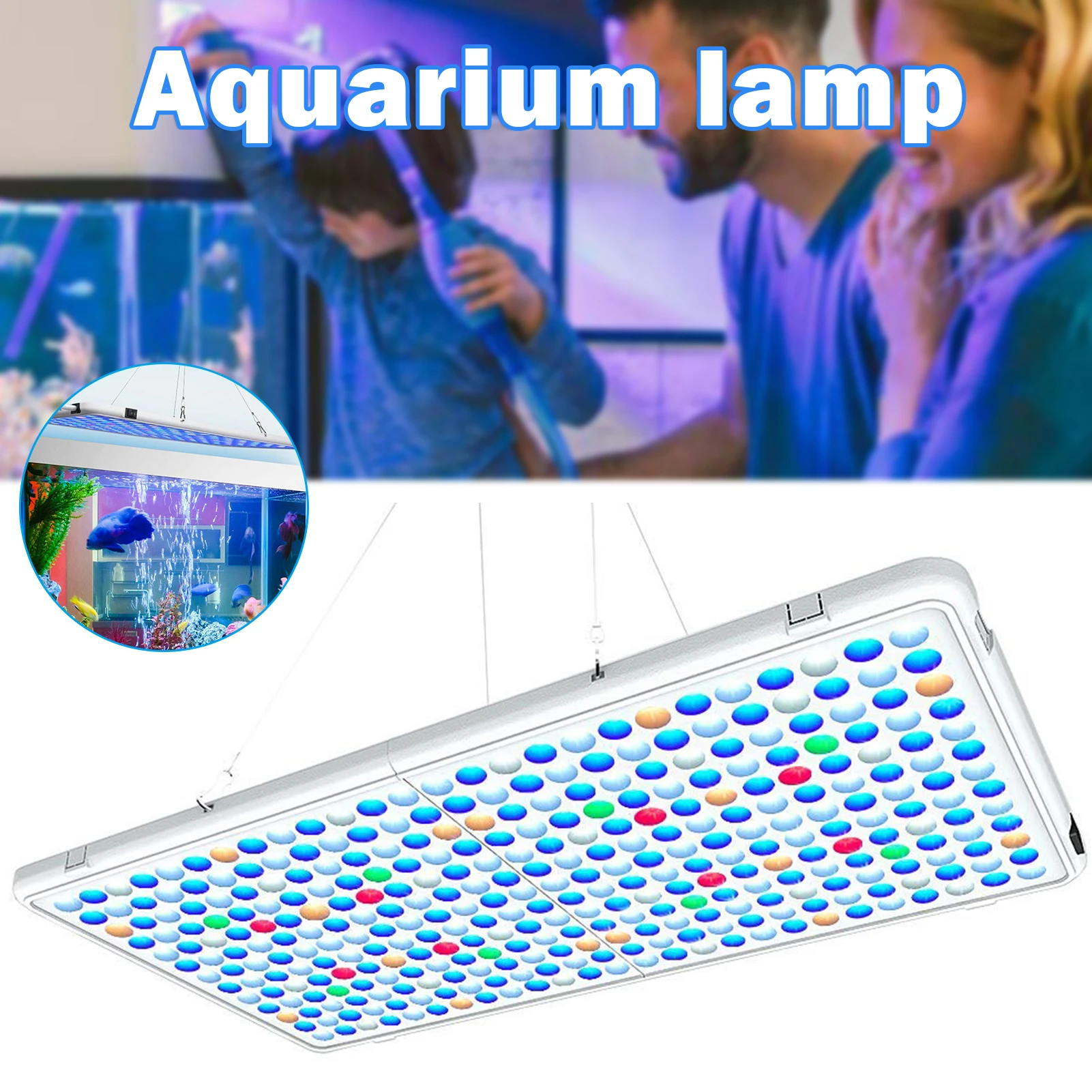 저렴한 LED 수족관 조명 전체 스펙트럼 밝기 조절 조명 램프, 물고기 탱크 담수 및 바닷물 P7Ding