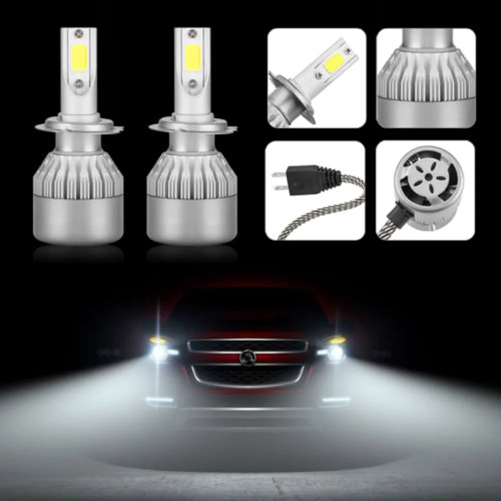 

Pair of LED Light Headlight Kit Car Hi/Lo Beam Bulb