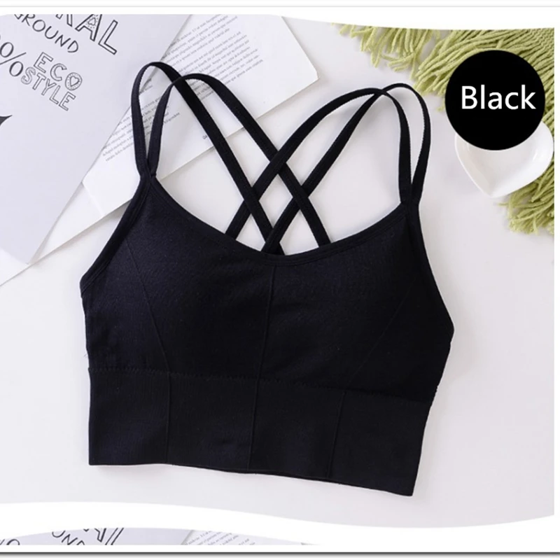 Beauty Back Sports Bra Women Padded Top Vest Tops Shock-Proof Gathering High-Intensity Yoga Cotton Underwear Fitness | Спорт и
