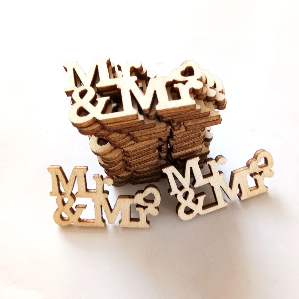 

40PCS Rustic Wood Heart Shaped Embellishments Letters Wooden Heart Confetti for DIY Crafts Wedding Party Table Decoration