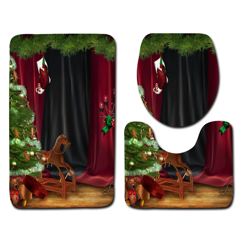 3 шт. Нескользящие Коврики для унитаза из фланели | Дом и сад