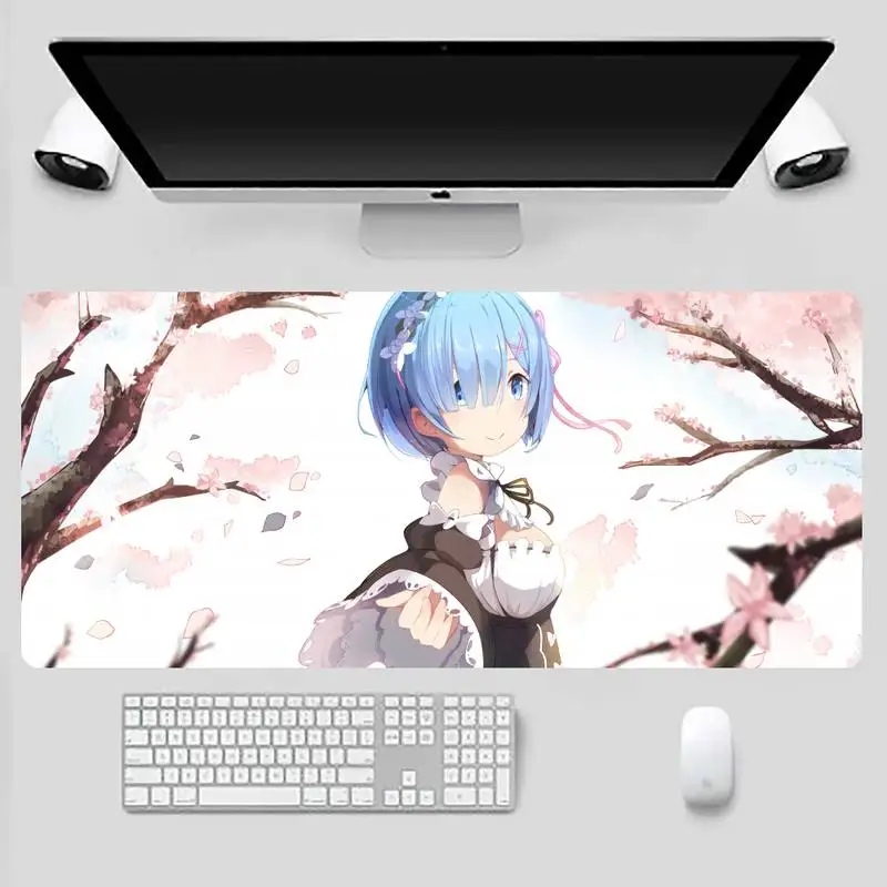 

Rem ReLife world zero Cute girl Locking Edge Mouse Pad Game Desk Table Protect Game Office Work Mouse Mat pad X XL Non-slip