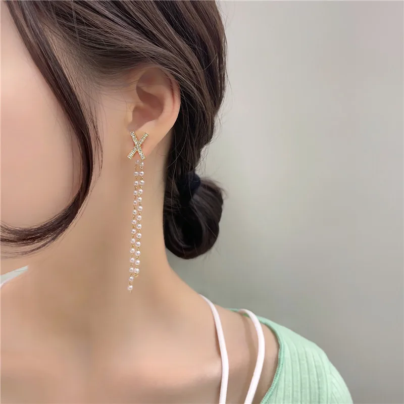 

S925 Needle Tassel Long Long Earrings Temperament Elegant Pearl Earring Women Jewelry Gifts