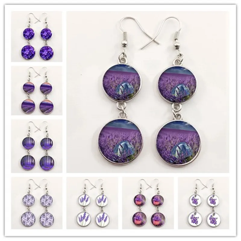 Модные красивые фиолетовые Лавандовые очаровательные женские серьги Цветы