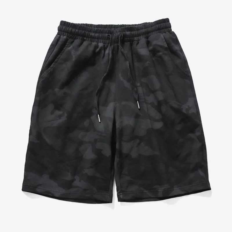 

Black casual camo shorts men's summer loose sports pantspolyester cotton casual shorts regular pockets knee length