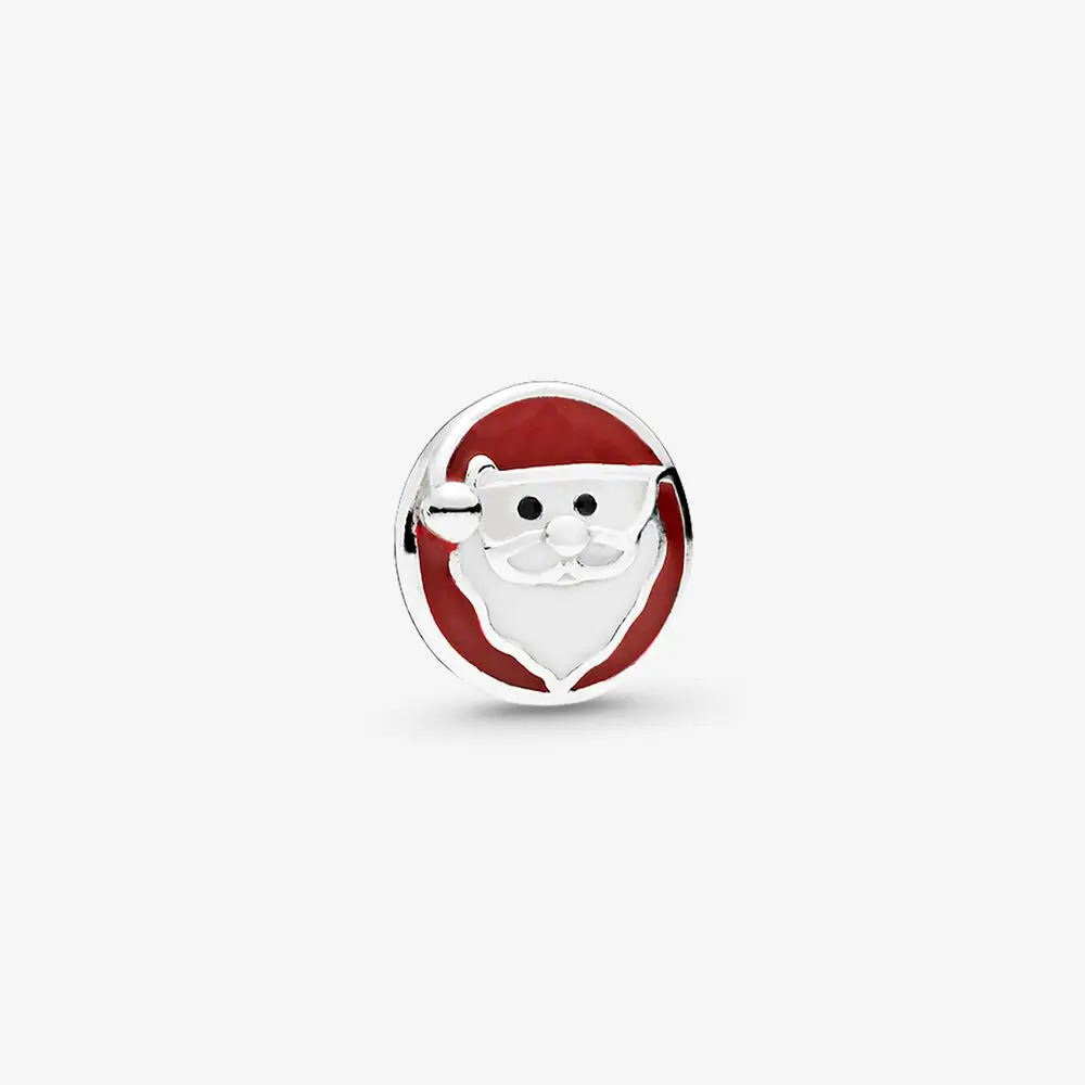 100% стерлингового серебра 925 Jolly Santa Petite медальон амулеты подходит плавающий