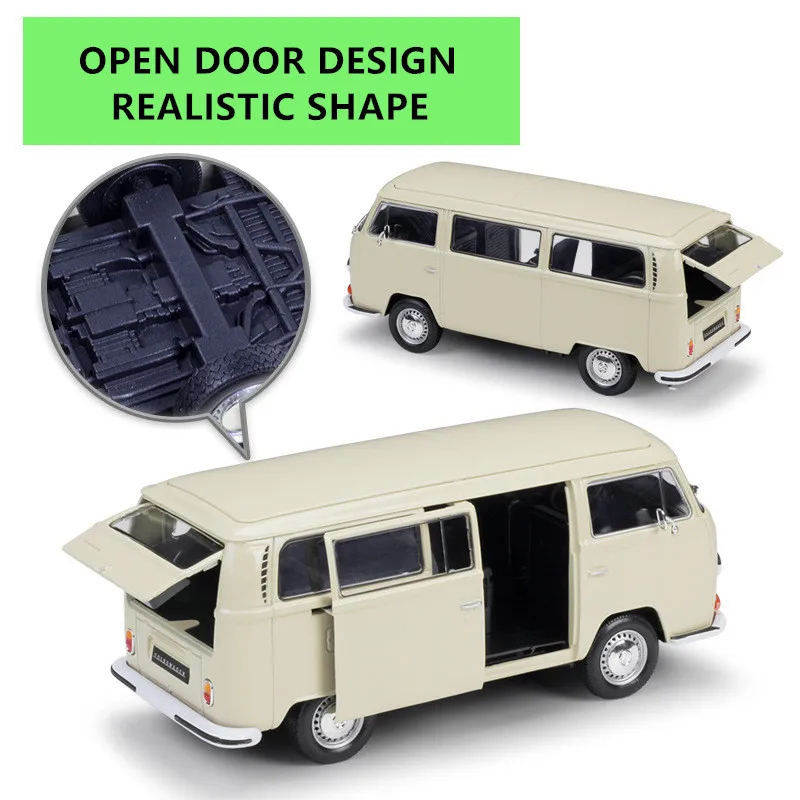 WELLY 1:24 Volkswagen 1963 T1 автобус Ван моделирование брелок для автомобильных ключей