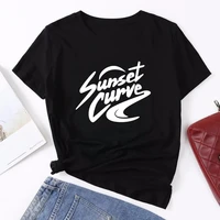 seeyoushy woman tshirts sunset curve print tops for teens cotton harajuku graphic tees casual crew neck clothes femme