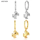 Серьги-подвески ANDYWEN из стерлингового серебра 200 пробы с золотым крабом, серьги-капельки для пирсинга, модные простые украшения для вечеринки, 925