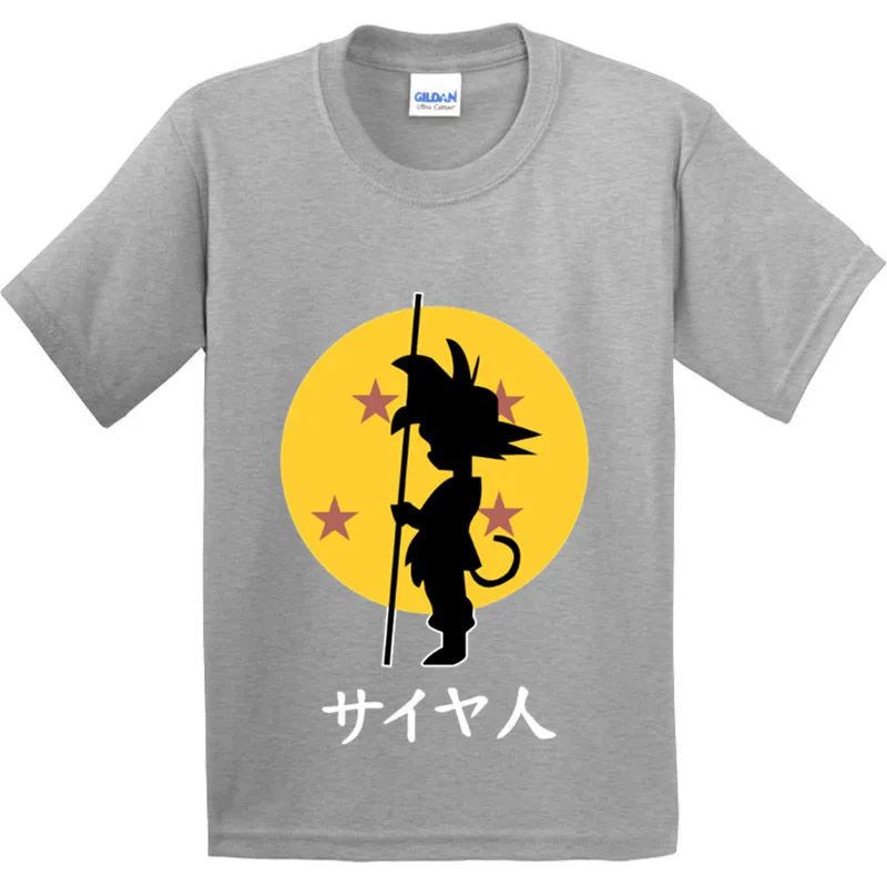Детская футболка из 100% хлопка с принтом Драконий жемчуг Z Goku Shadow Детские Модные