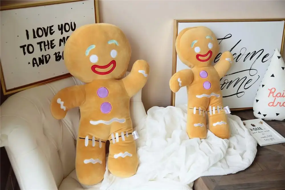 Имбирная плюшевая кукла для мужчин Рождественская яркая набивная подушка