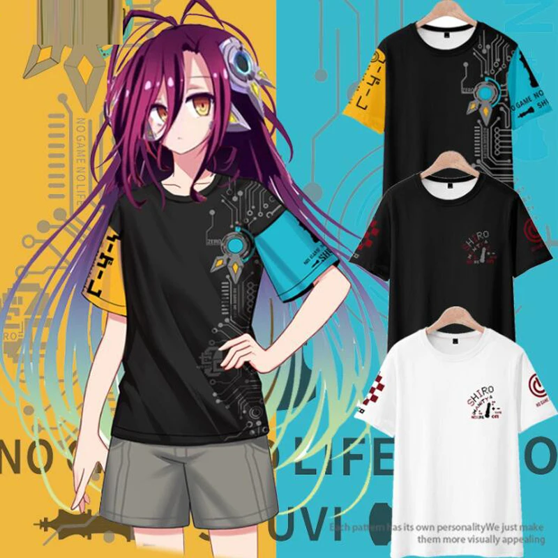 

Футболка женская и мужская с 3D-принтом из японского аниме «NO GAME NO LIFE»