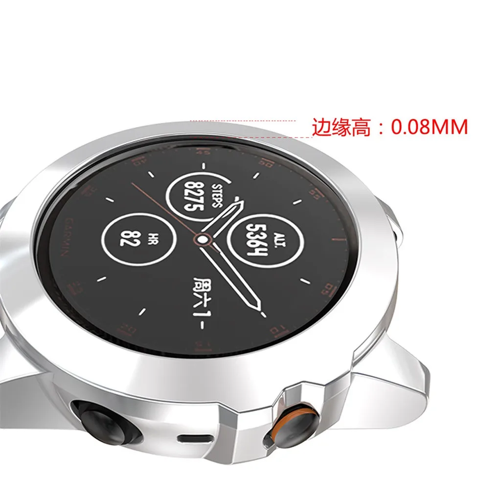 Ouhaobin Smart Accessories Case Cover For Garmin Fenix 5X Watch Electroplate Replacement TPU Case Shell Protector 930#2