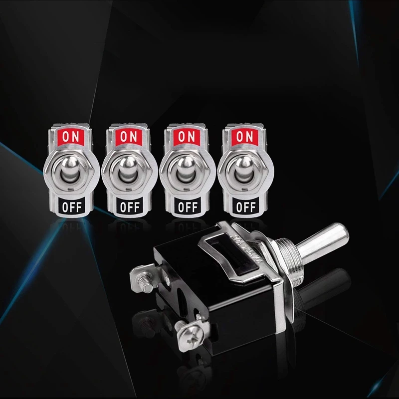 

5 Pcs 15A/250V 20A/125V AC ON/OFF SPST Switch: 10 Pcs Red Neon Light Lamp Boat Rocker Switch & 5 Pcs Heavy Duty Rocker Toggle Sw