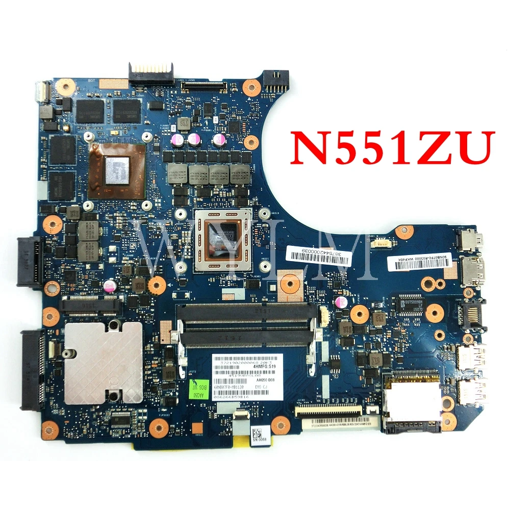 

N551ZU mainboard REV2.0 For ASUS N551ZU N551Z Laptop motherboard Tested Working free shipping