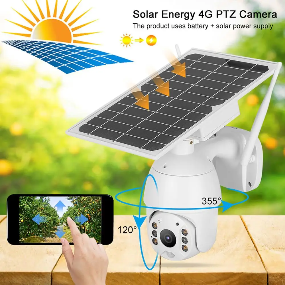 Умная IP-камера PTZ на солнечной батарее 4G SIM-карта 1080P IP66 | Безопасность и защита