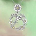 бижутерия бижутерия Ожерелье с колибри, элегантное модное ожерелье с животным, кулон с цветком, индивидуальное универсальное ювелирное изделие для девушек