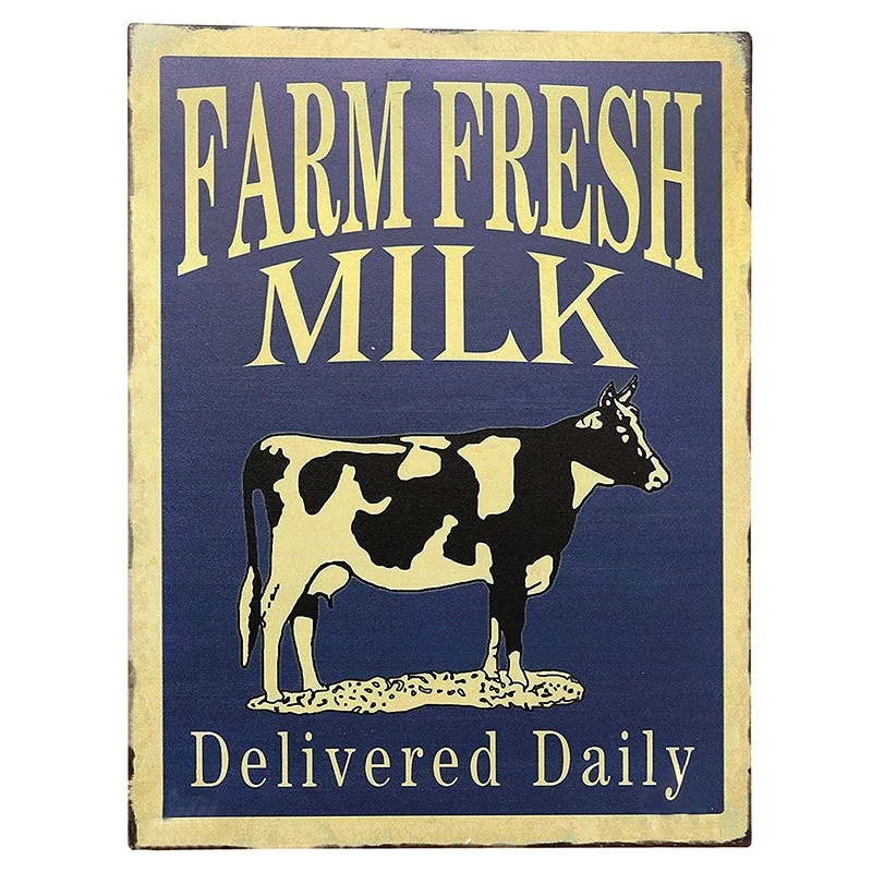 

Farm Fresh Milk Provides Retro Tin Sign Country Home Decoration