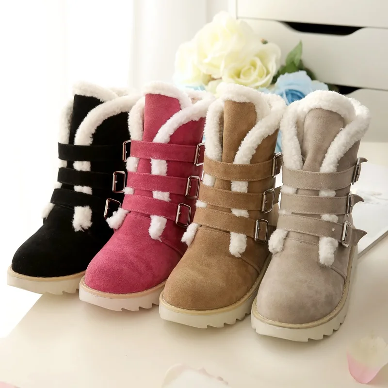 

winter warm snow boots short plush women ankle boots platform sneakers ladies faux suede shoes women comfortable drop shipping