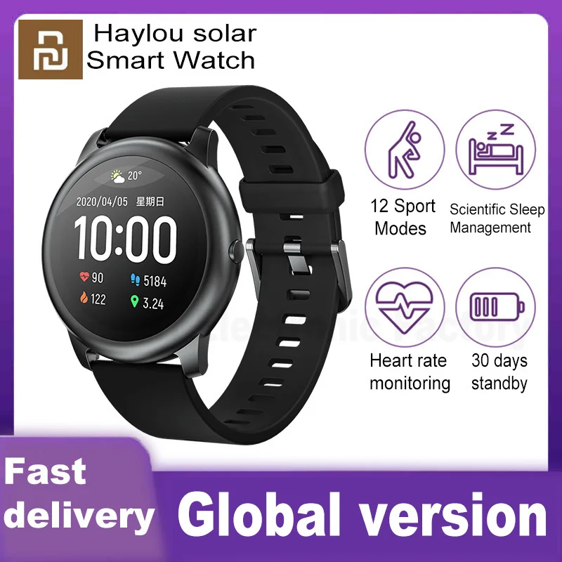 Смарт-часы YouPin Haylou Solar с пульсометром IP68 Bluetooth LS05 | Электроника