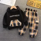 Костюм для мальчиков, Весенняя детская одежда, Повседневный свитер для маленьких девочек с прострочкой, Модная стильная одежда для девочек, костюм одежды для мальчиков