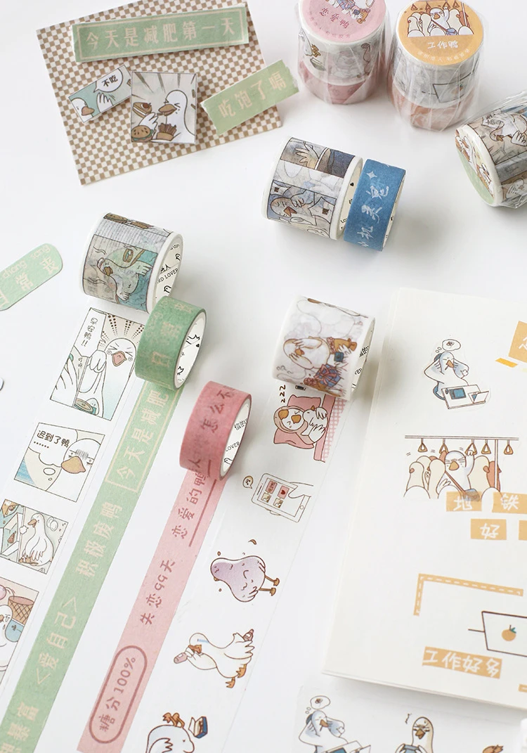 2 шт./лот Kawaii васи лента Белая утка маскирующая лента прекрасные DIY наклейки Скрапбукинг планировщик книга DIY Материал студенческие канцелярские принадлежности
