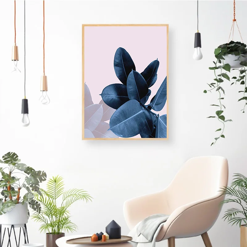 Скандинавский акварельный лист ботанический настенный холст живопись постеры и