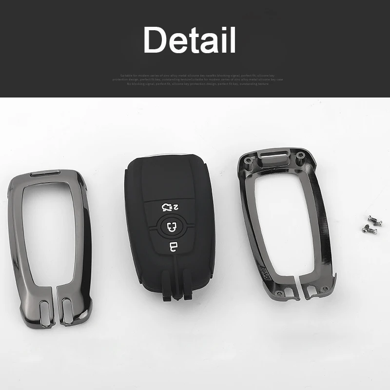 Цинковый сплав + силиконовый чехол для ключей от машины Ford EcoSport Fusion Mondeo Edge Mustang