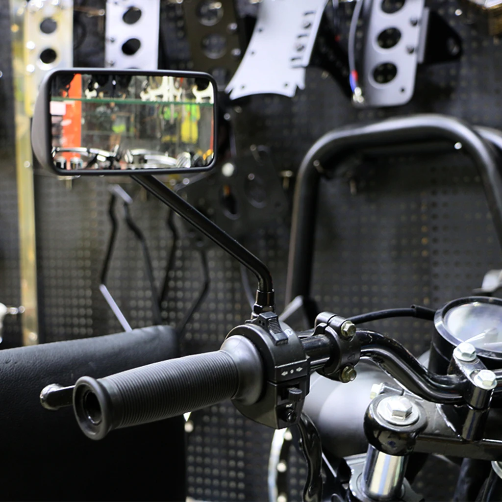 

1 Pair Rear View Mirrors Square Mirrors Racing Side Rear View Mirrors for Motorcross Cafe Racer