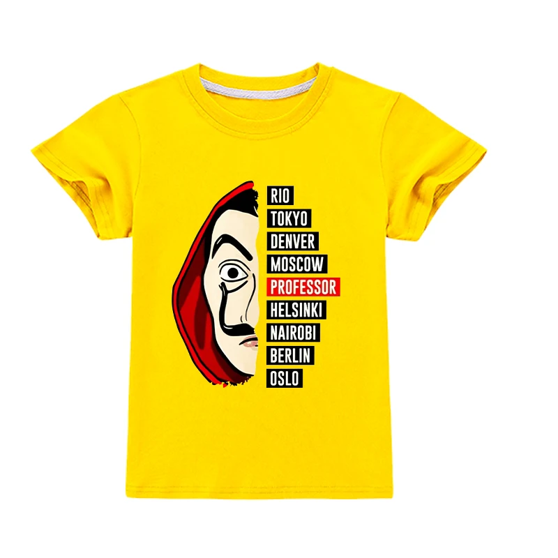 2020 Summer La Casa De Papel Tshirt Money Heist Tees TV Girl Short Sleeve T Shirt House of Paper Funny Children Clothes Clothing | Детская