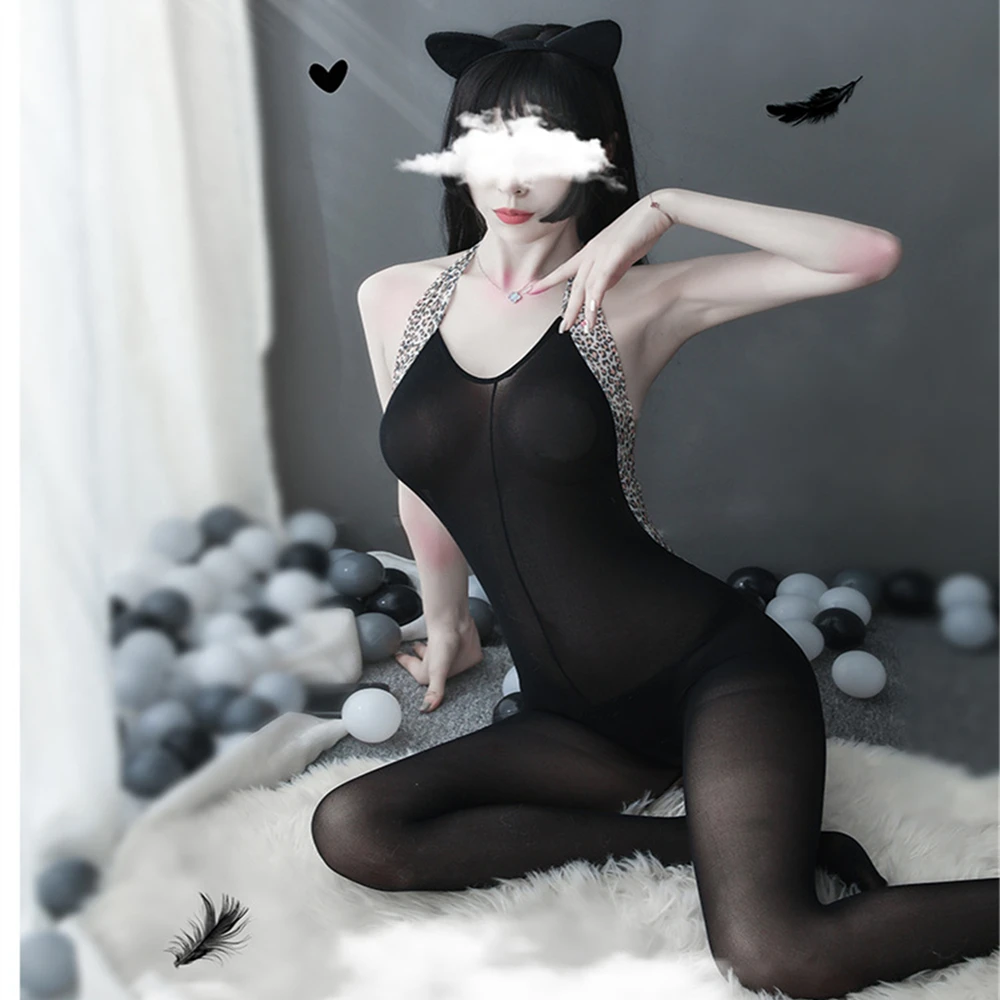 Пикантные леопардовые костюмы с низким вырезом на спине для тела Для женщин секс