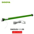 Новый трубчатый двигатель DOOYA DM25LEU со встроенным литиевым аккумулятором для роликовыхримских шторсолнечных жалюзи, RF433 пульт дистанционного управления, для трубки 38 мм