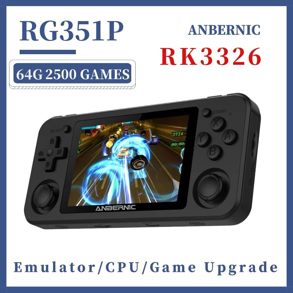 Карманная игровая консоль ANBERNIC RG350P RG351P 64 ГБ Emuelec с системой PS1 бит карманная