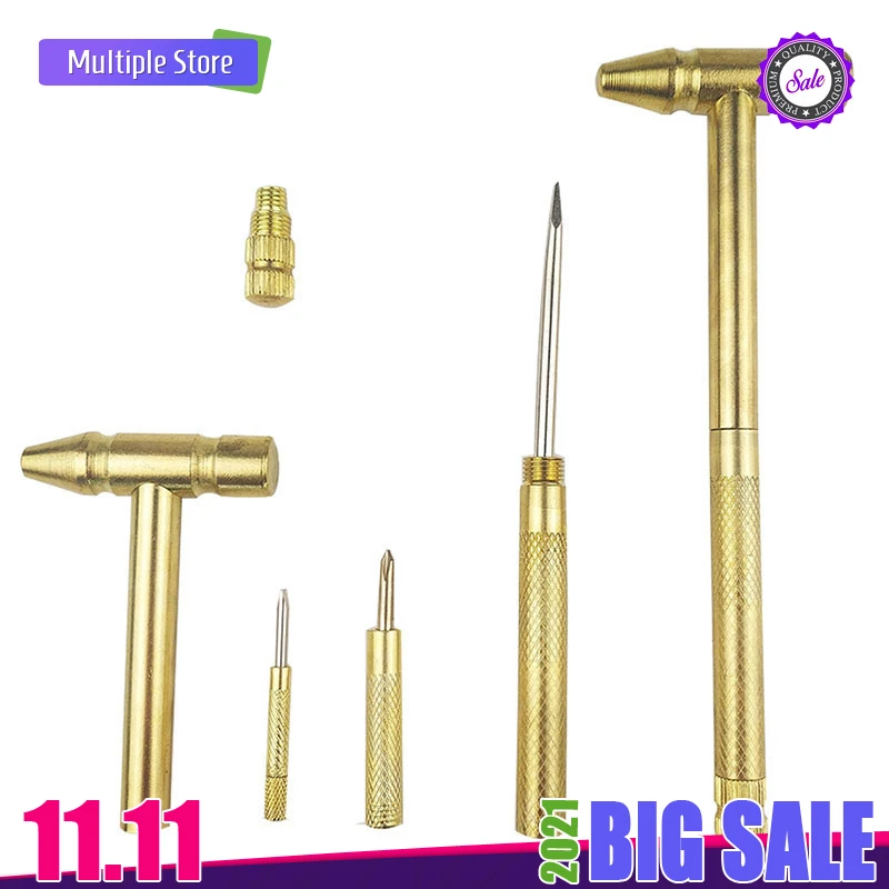 

Realmote More Function Mini- Small Copper Hammer Screw Driver Household Woodworking Hammer