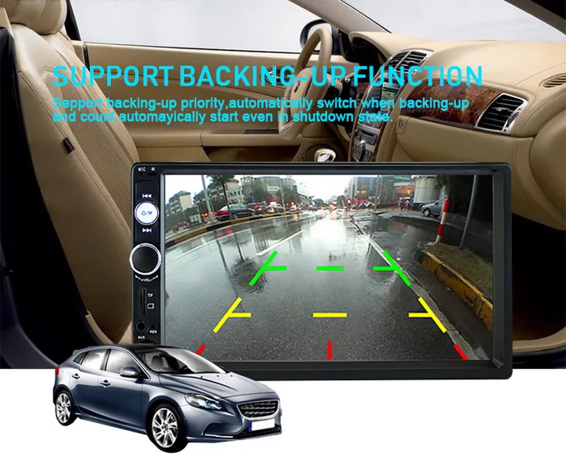Автомагнитола 2 DIN 7 дюймов сенсорный экран стерео MP5 Кассетный плеер Bluetooth USB/TF/FM/AUX