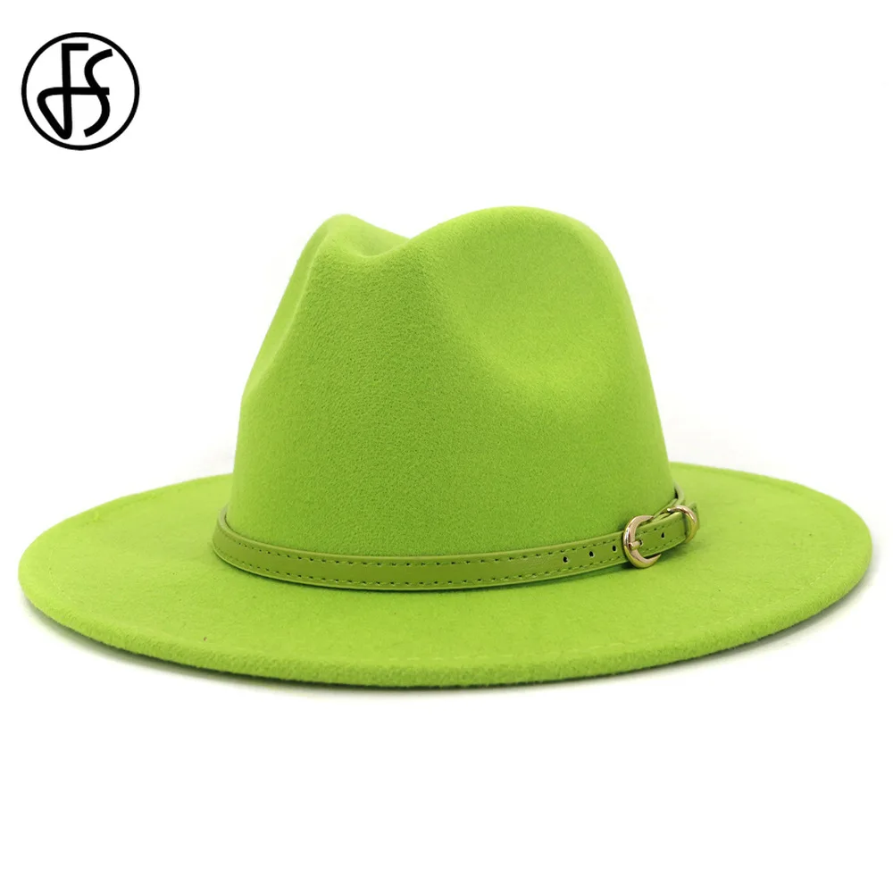 Женская/Мужская шерстяная шляпа FS винтажная широкая в стиле пэчворк с зеленым