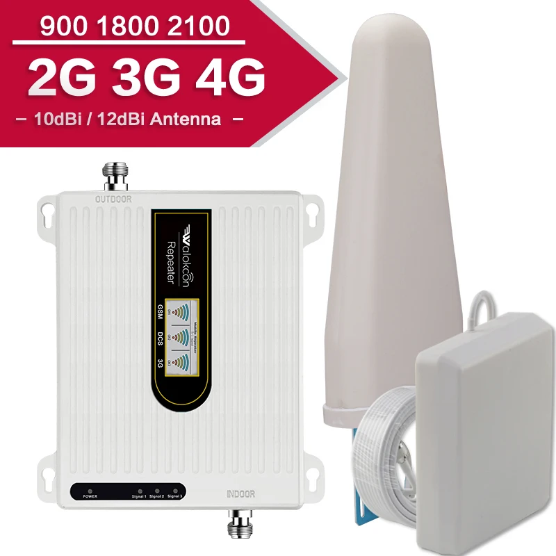 Ретранслятор 4g усилитель сигнала для мобильных телефонов 2g 3g 4g Gsm ретранслятор сигнала GSM WCDMA LTE 900 1800 2100 70 дБ трехдиапазонная антенна LTE | Мобильные телефоны и аксессуары | АлиЭкспресс