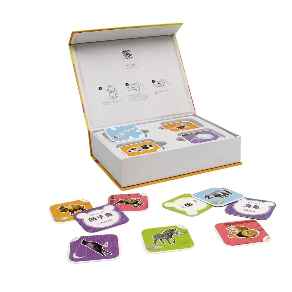 

96PCS 4D Stereo Image Learning Card Vivid Animal Interactive Educational Game Funny Cartoon Teaching Card Best Gift For Children