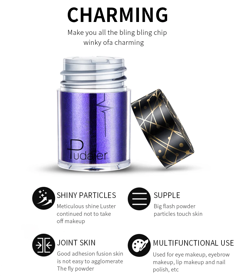 36 цветов пудра для лица и тела пигмент блестящие тени век набор макияжа блеск