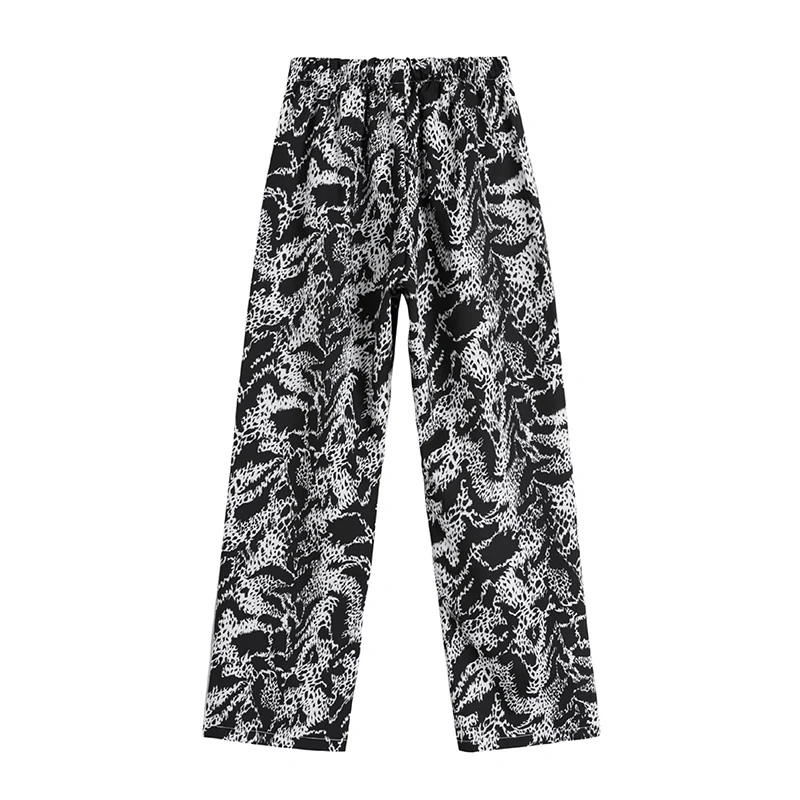 Брюки женские с широкими штанинами модные Шикарные Длинные штаны завышенной