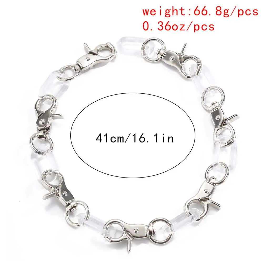 

Lacteo Neo Gothic Big Button and Acrylic Chain Choker Necklace Hip Hop Thick Chunky Chain Necklace Jewelry for Women and Men