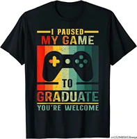 i paused my game to graduate 2021 graduation video game pc t shirt unisex tee