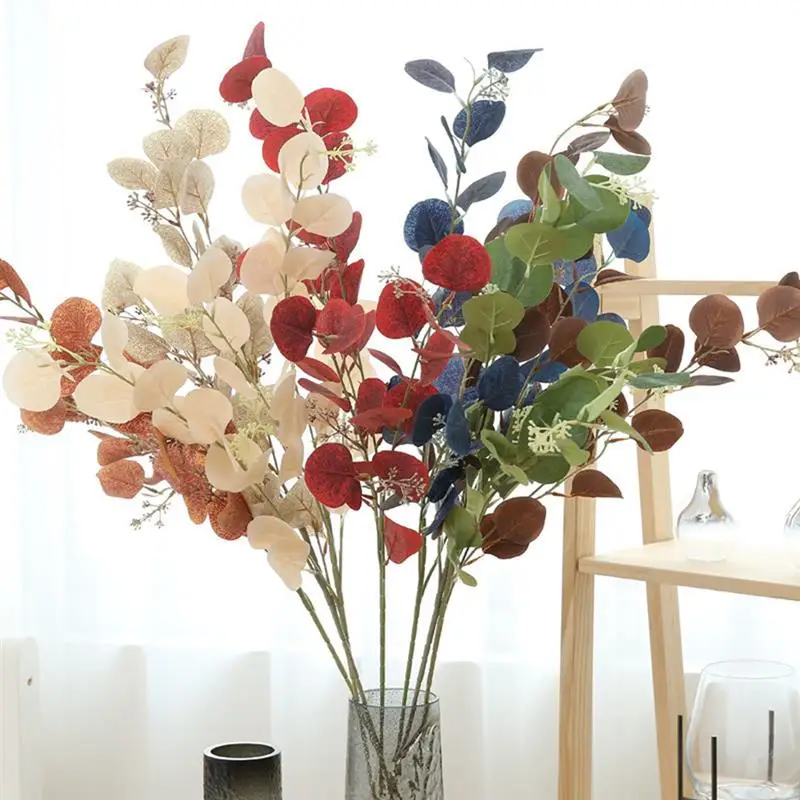 

5PCS 106cm Wedding Faux Leaf Branch Simulated Eucalyptus Vase Branch Greenery Branch