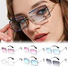 Солнцезащитные очки унисекс, прямоугольные, без оправы, UV400, для езды на велосипеде, для лета, 2021