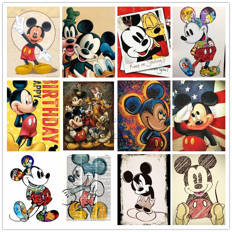 

5d Diy Square/Round Diamond Painting Disney Cartoon Mickey Mouse Diamond Mosaic Christmas Gift