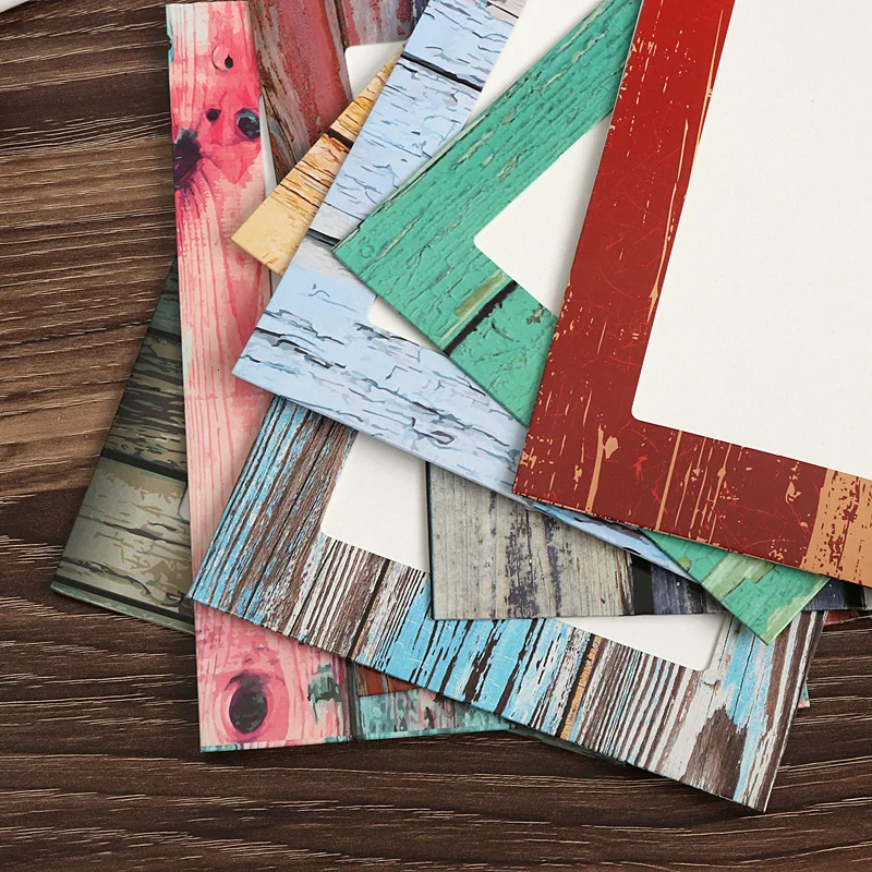 9 шт. фоторамка 7 дюймов Оригинальное Дерево Зерно ветер подвеска настенная