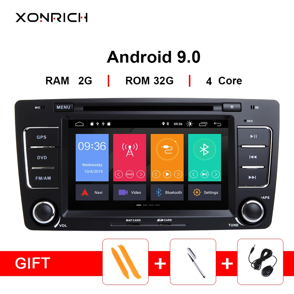 2Din Android 9 автомобильный DVD мультимедийный плеер для Skoda Octavia 2 3 A 5 A5 Yeti2009 2010 2011 2012 2013 радио головное устройство gps навигация