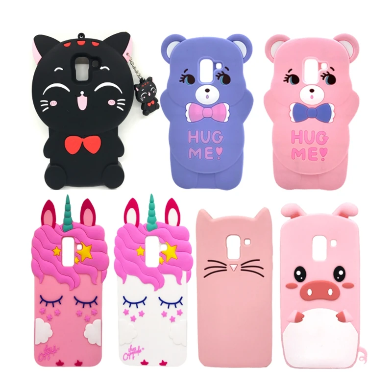 Silicone Case For Samsung Galaxy J4 J6 J8 2018 Case J600 J400F 3D Cartoon Cute Cases For Samsung J6+ J4 Plus Cover Coque Fundas