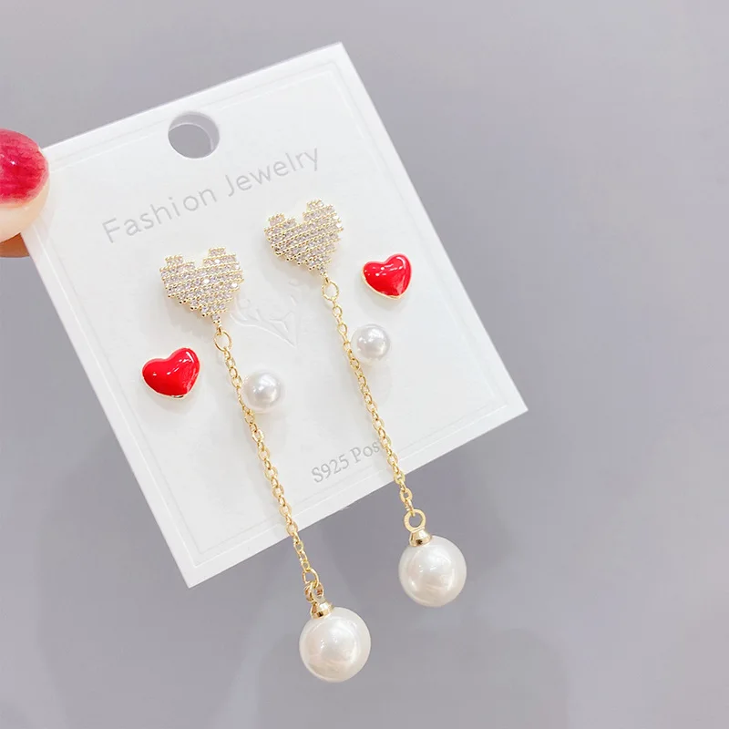 

Новинка 2020, трендовые простые аксессуары для женщин с цирконом, темпераментные Свадебные украшения в виде трех костюмов, подарки, длинные с...