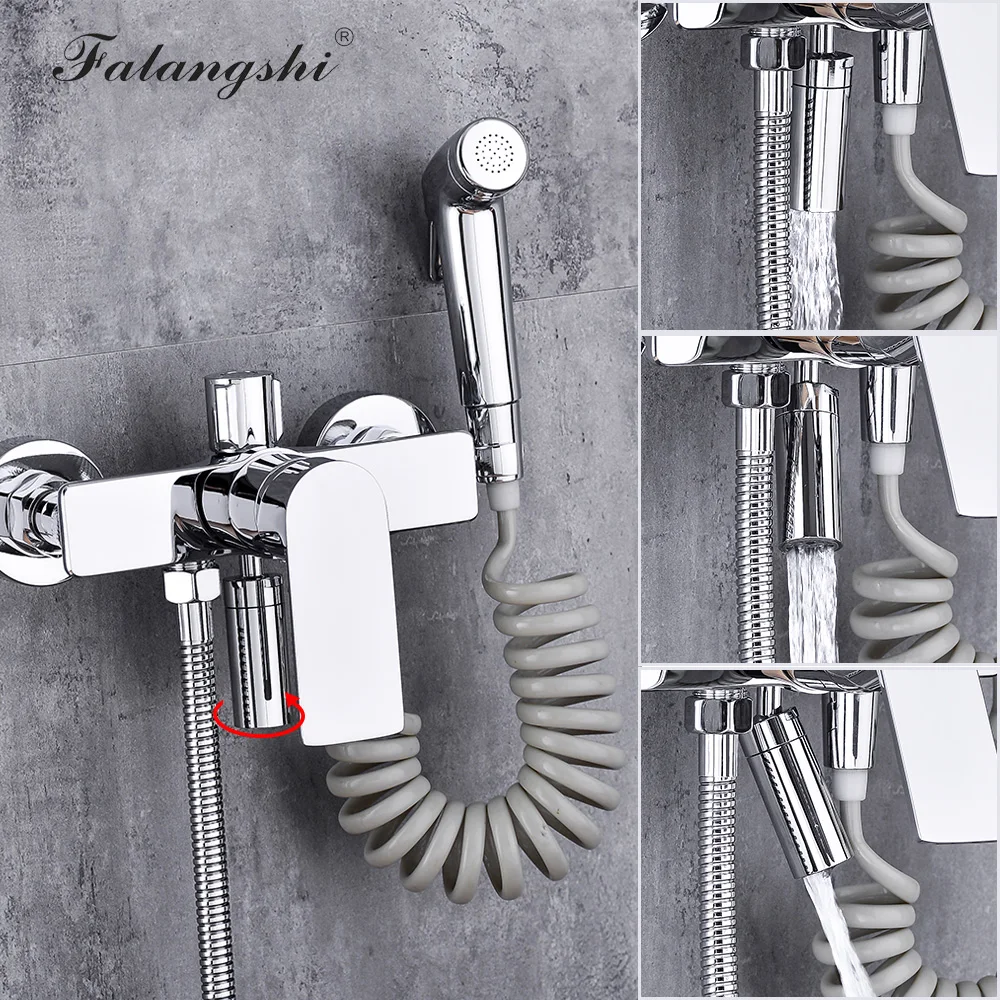 Хромированный смеситель для душа и ванны Настенный комплект тропического ванной